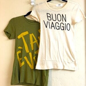 J Crew 100% Cotton Graphic T Shirt Bundle Size Small Vacation Travel Cas…